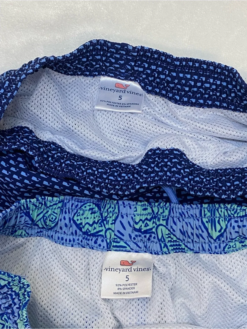 Vineyard Vines Boys' Printed Chappy Swim Trunks bundle of 4 size 5T
